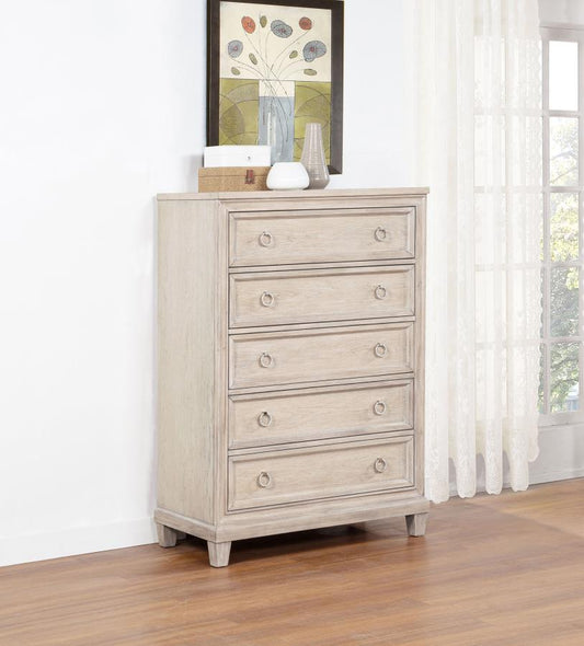 Pembroke 5-drawer Chest of Drawers Washed Oak Default Title