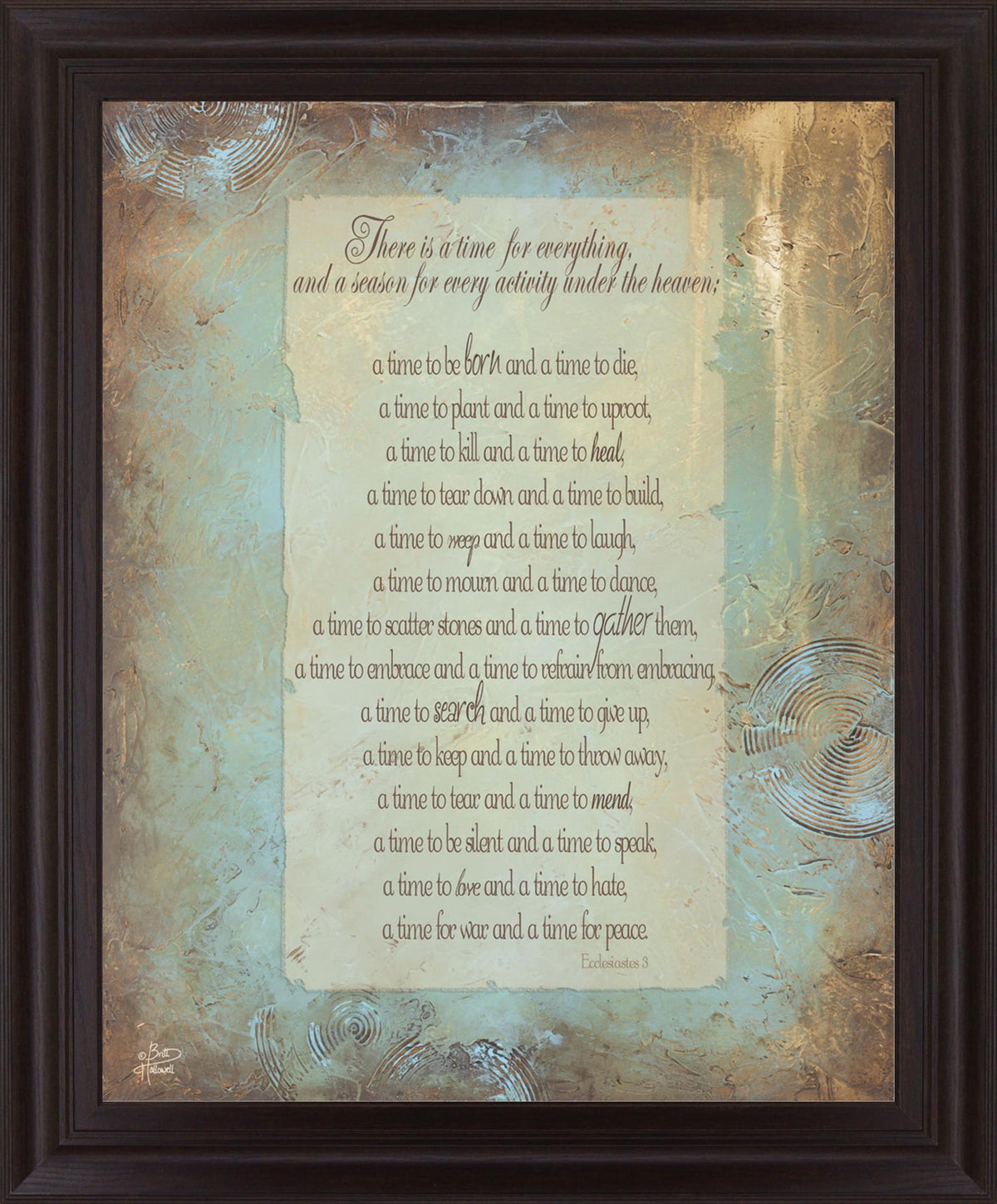 Golden Season Poem - 28" x 34" Framed Wall Art - Light Blue