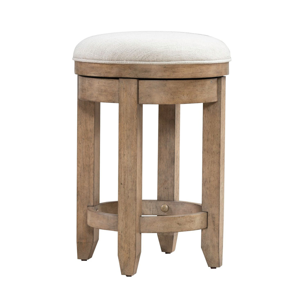 Millstone - Upholstered Console Swivel Stool - Nutmeg