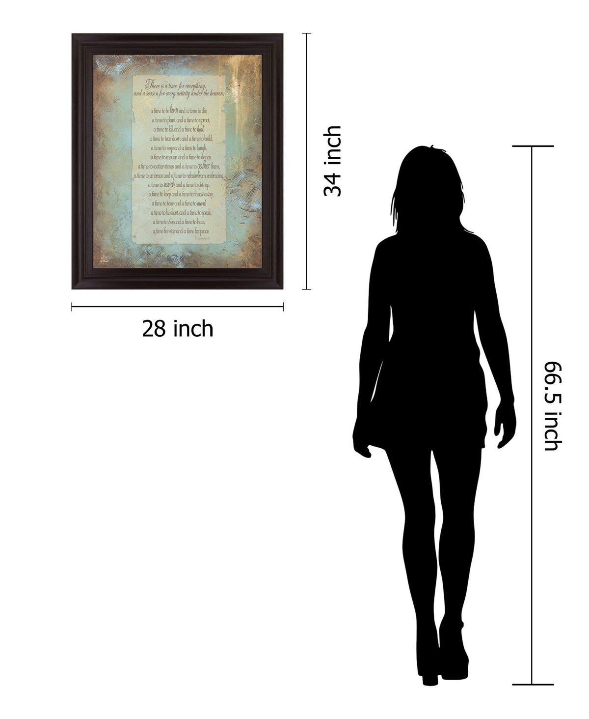 Golden Season Poem - 28" x 34" Framed Wall Art - Light Blue