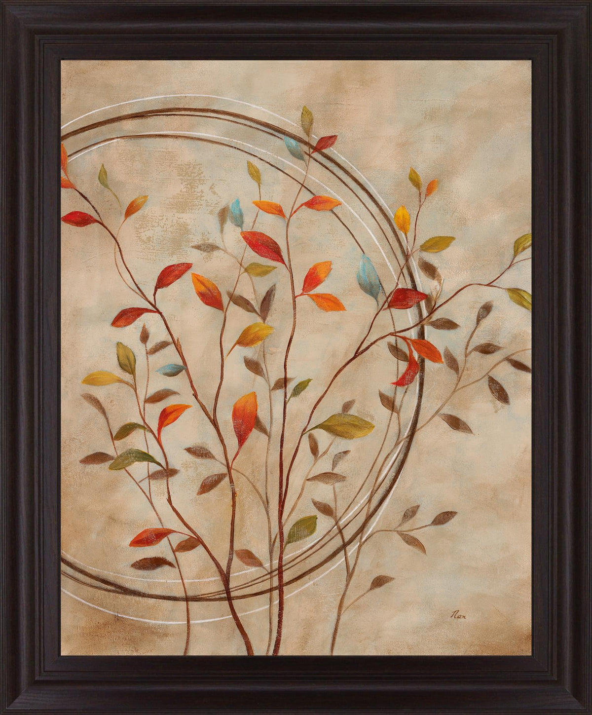 Serene Branch Dance - 28" x 34" Framed Wall Art - Beige