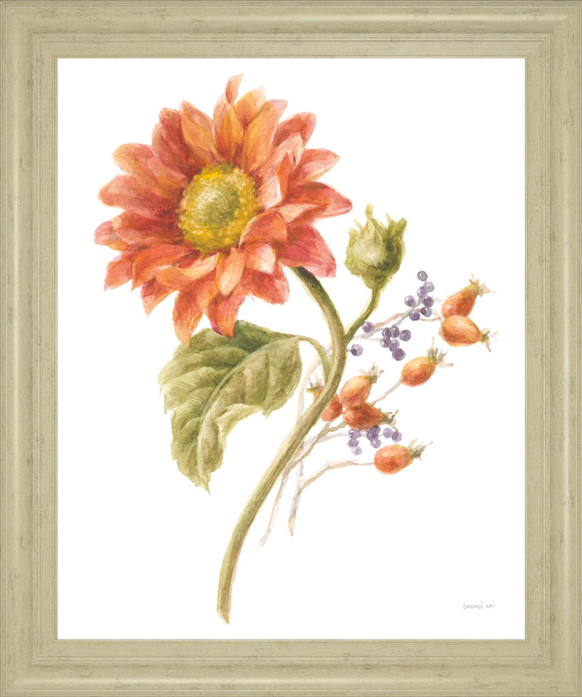 Sunlit Marigold - 28" x 34" Framed Wall Art - Orange