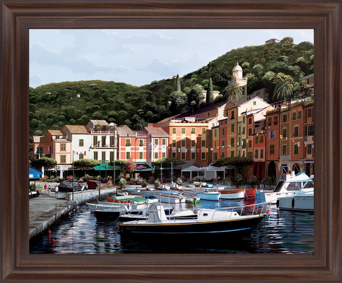 Harbor Village Serenity - 28" x 34" Framed Wall Art - Green