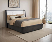 Leandro 55-inch Wingback Bed Burnished Eastern King