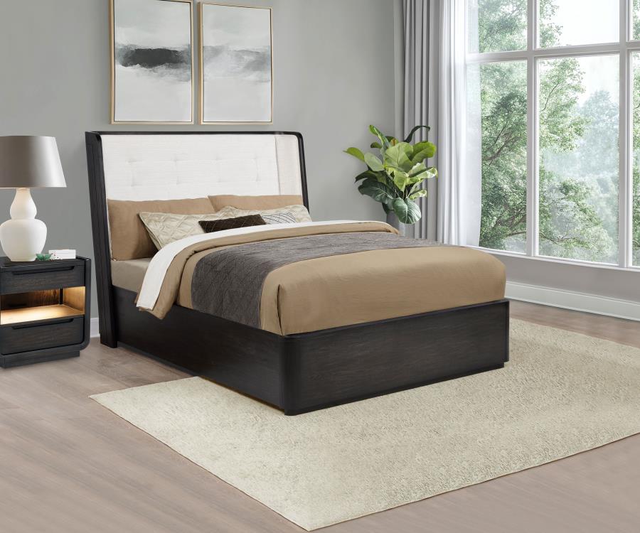 Leandro 55-inch Wingback Bed Burnished Queen