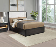 Leandro 55-inch Wingback Bed Burnished Queen