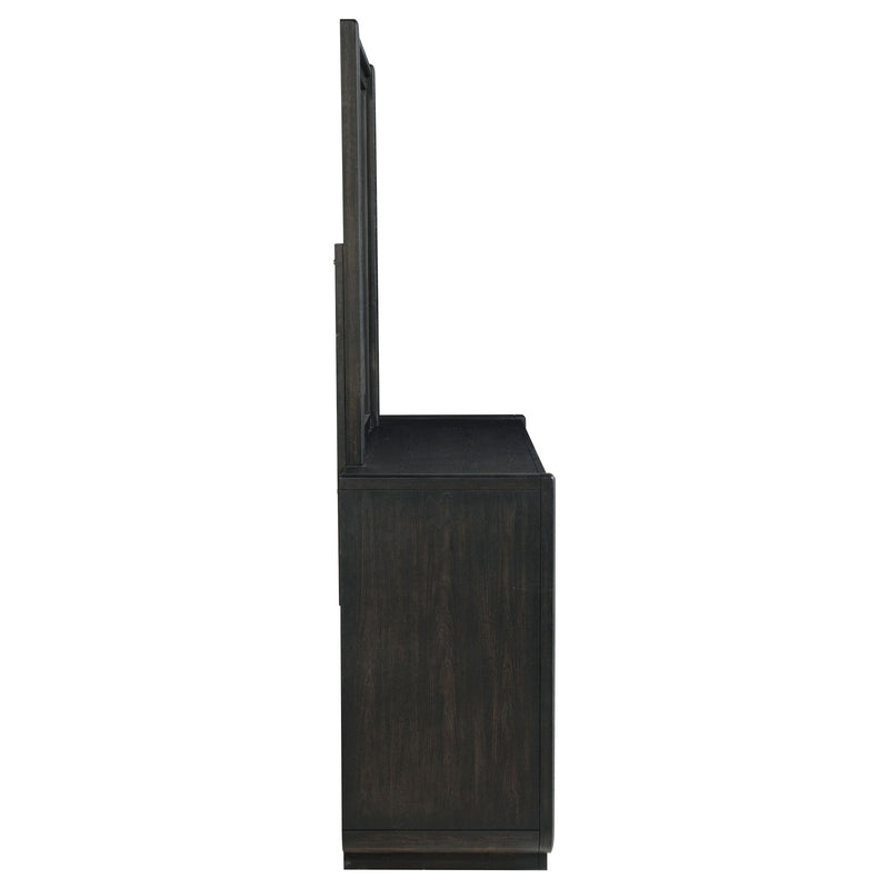 Leandro 8-drawer Bedroom Dresser with Mirror Burnished Black
