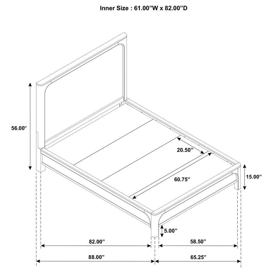 Solano 55-inch Panel Bed Weathered Mango Queen