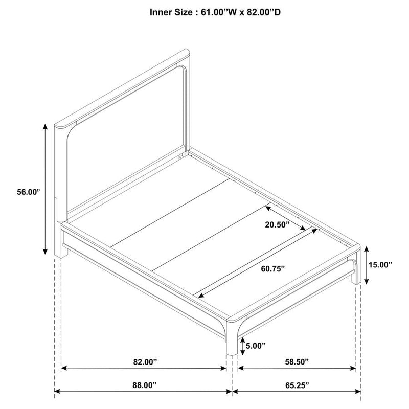 Solano 55-inch Panel Bed Weathered Mango Queen