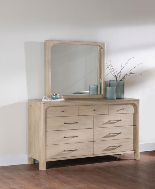 Solano 9-drawer Bedroom Dresser with Mirror Weathered Mango Default Title
