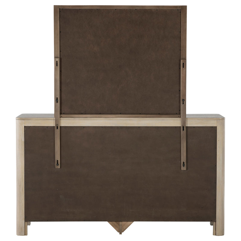 Solano 9-drawer Bedroom Dresser with Mirror Weathered Mango