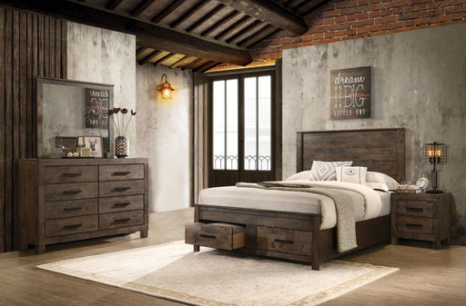 Woodmont Bedroom Set Rustic Golden Brown Eastern King 4-piece