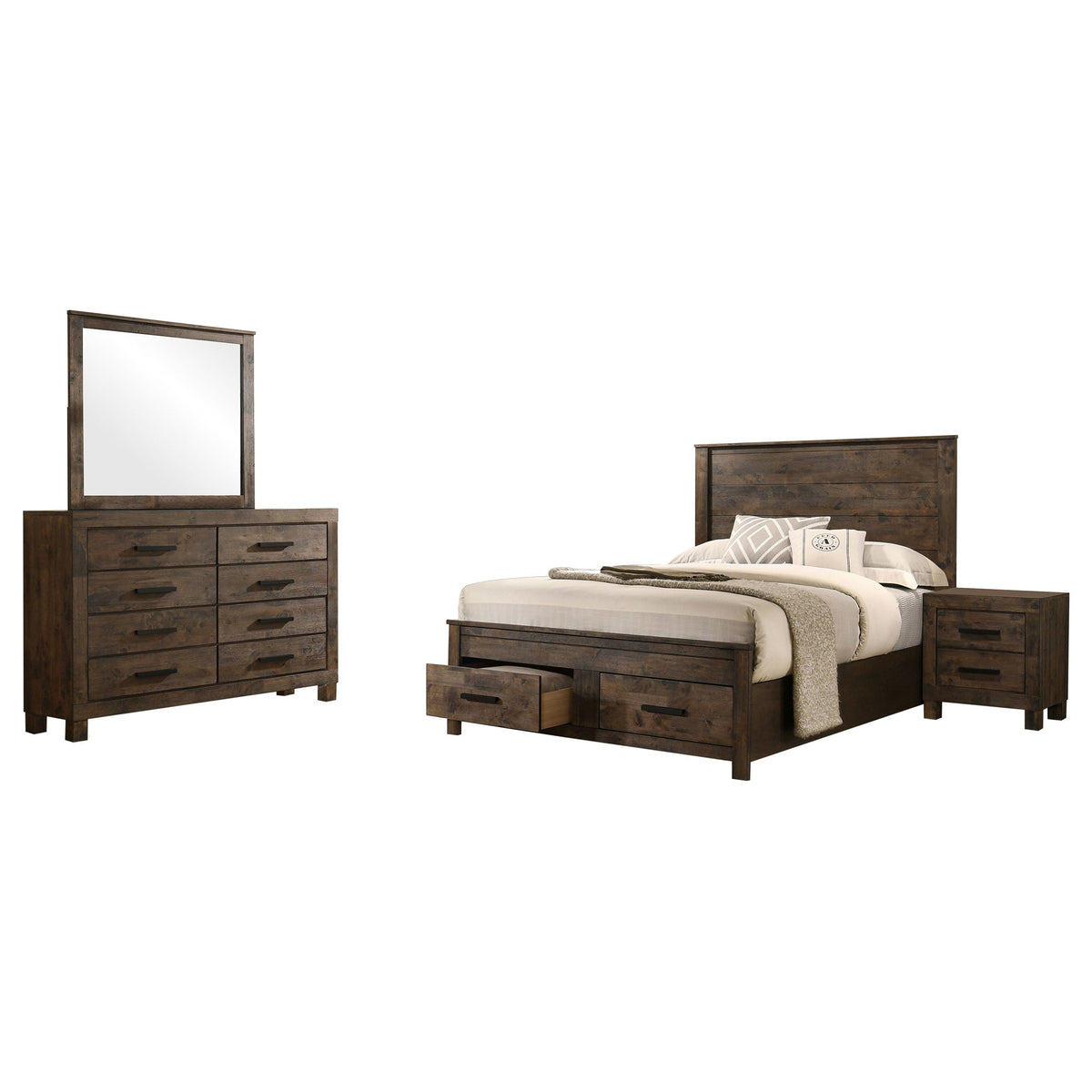 Woodmont Bedroom Set Rustic Golden Brown