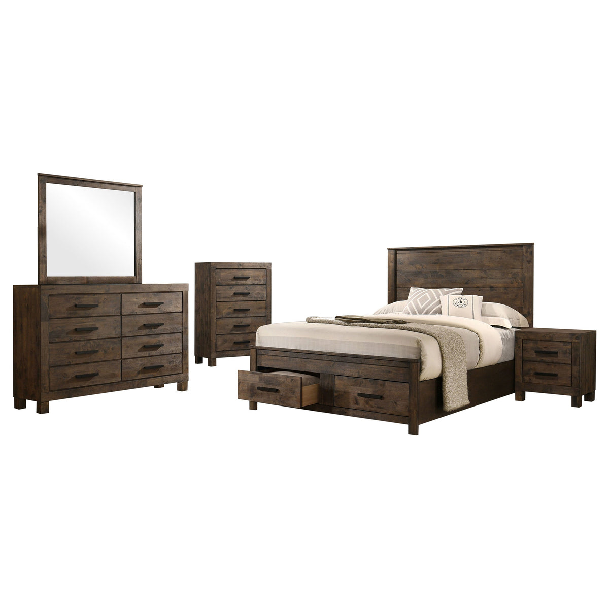 Woodmont Bedroom Set Rustic Golden Brown