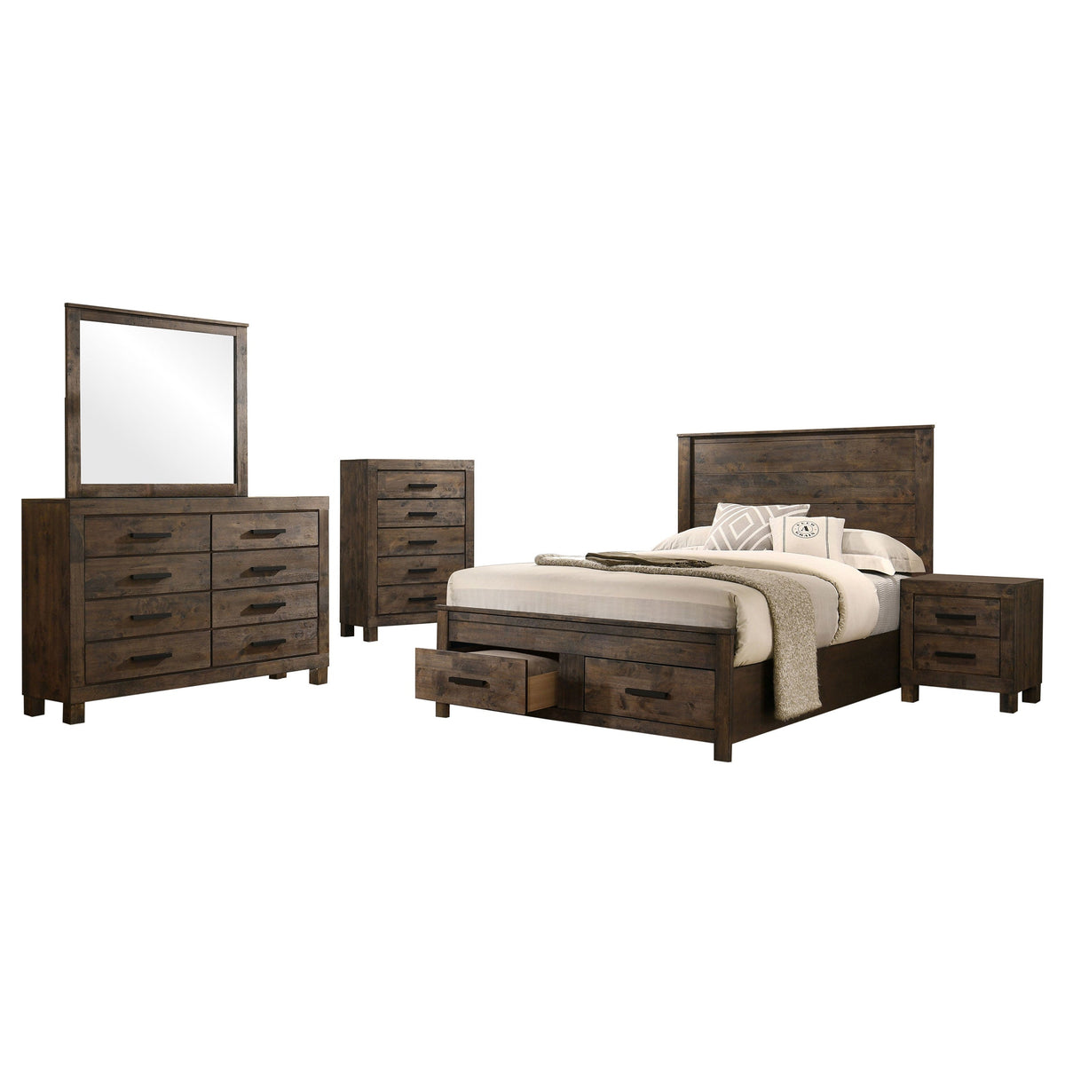 Woodmont Bedroom Set Rustic Golden Brown
