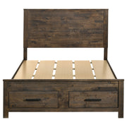 Woodmont Wood Storage Panel Bed Rustic Golden Brown
