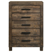Woodmont 5-drawer Bedroom Chest Rustic Golden Brown