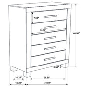 Woodmont 5-drawer Bedroom Chest Rustic Golden Brown