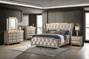 Lorient Bedroom Set Ivory and Camel Eastern King 5-piece With Standard Dresser