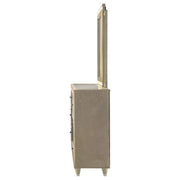 Lorient 8-drawer LED Flame Box Dresser and Mirror Ivory Camel