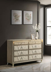Lorient 8-drawer LED Bedroom Dresser Cabinet Ivory and Camel Default Title