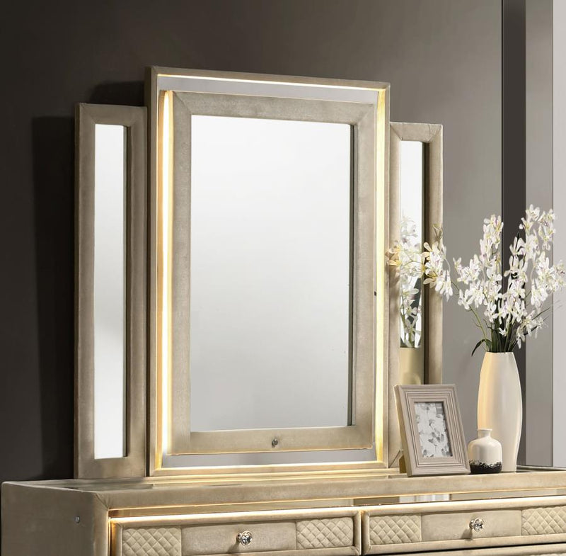 Lorient LED Dresser Mirror Ivory and Camel Default Title