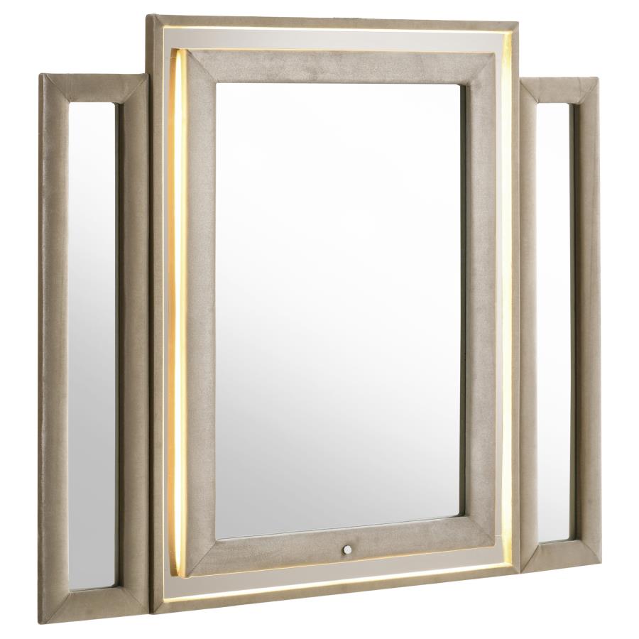 Lorient LED Dresser Mirror Ivory and Camel