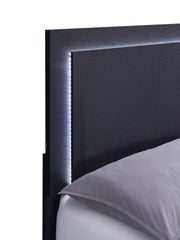 Marceline Wood LED Panel Bed