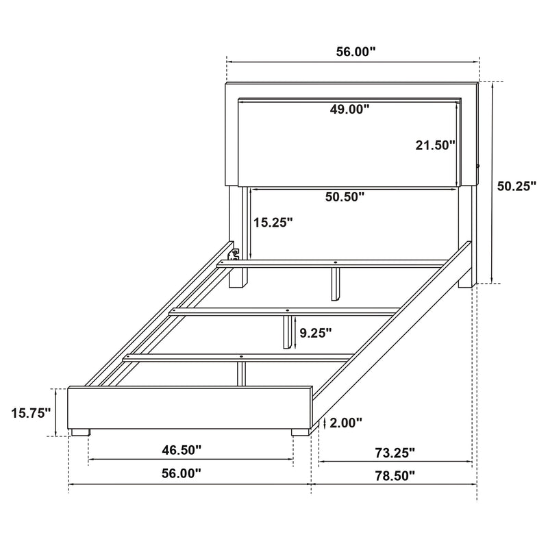 Marceline Wood LED Panel Bed