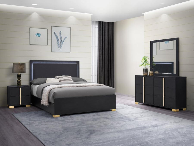 Marceline Bedroom Set Black Eastern King 4-piece