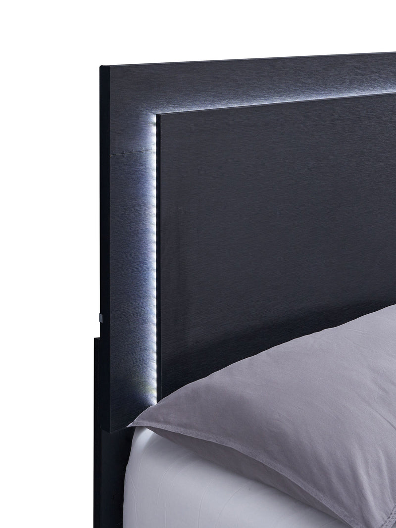 Marceline Wood LED Panel Bed