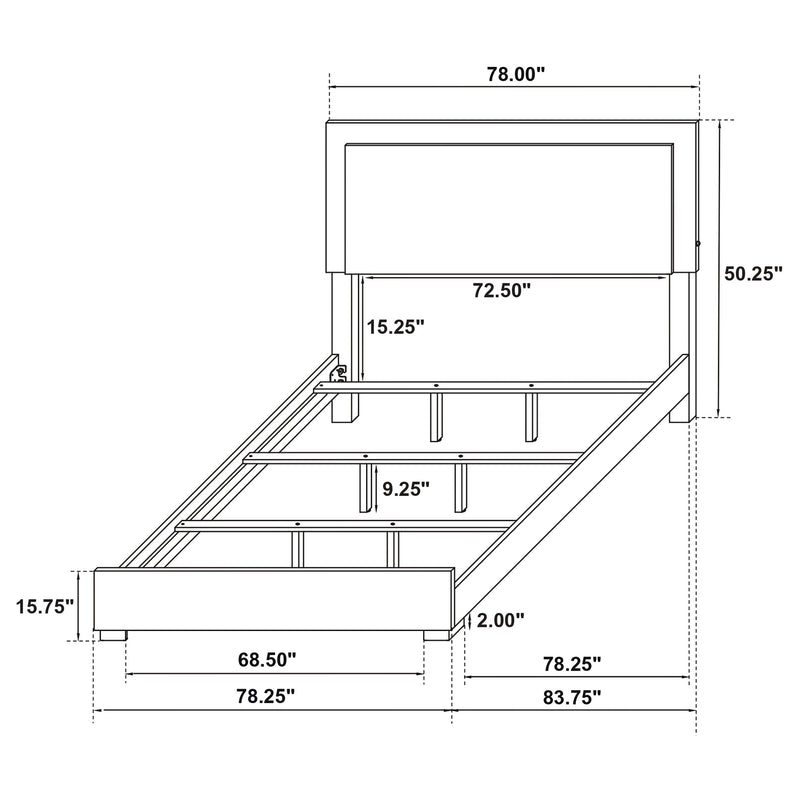 Marceline Wood LED Panel Bed