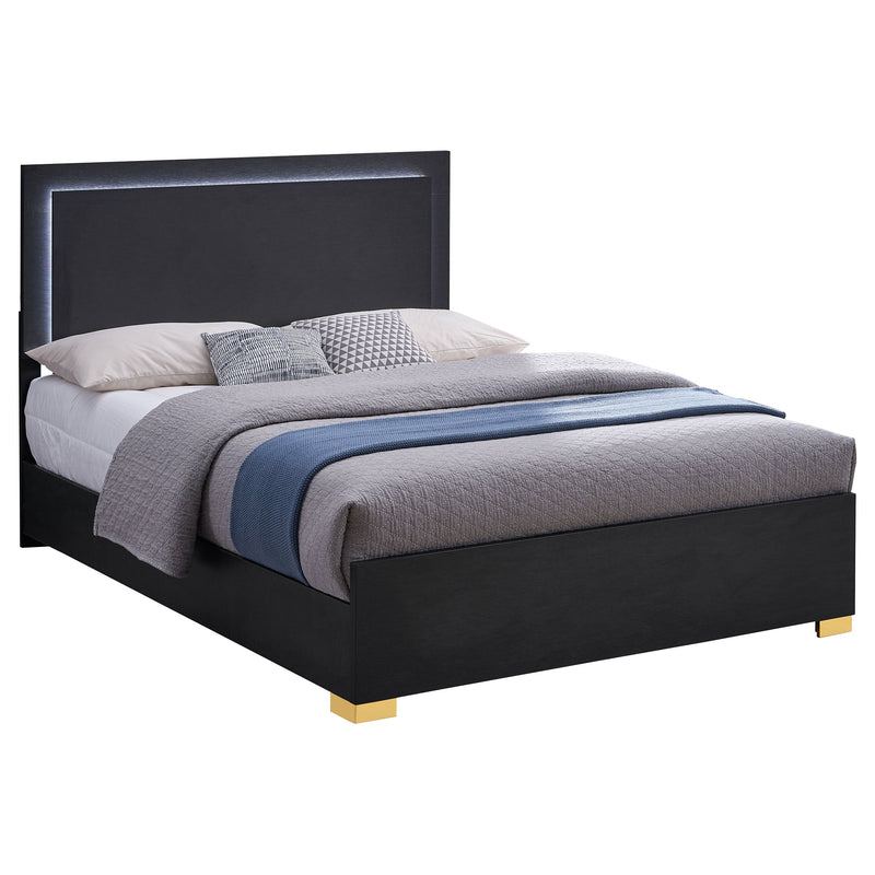 Marceline Wood LED Panel Bed
