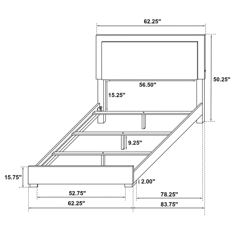 Marceline Wood LED Panel Bed