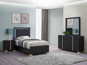 Marceline Bedroom Set Black Twin 4-piece