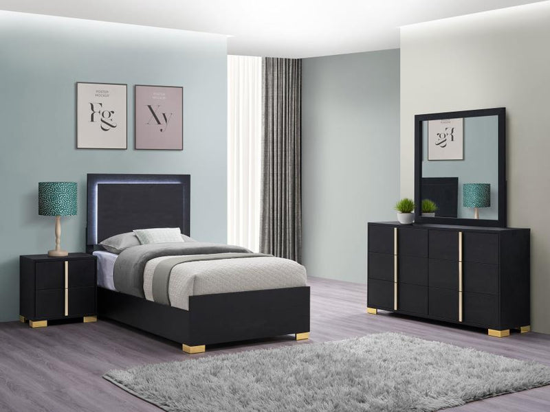 Marceline Bedroom Set Black Twin 4-piece
