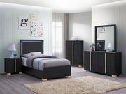 Marceline Bedroom Set Black Twin 5-piece