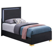 Marceline Wood LED Panel Bed