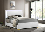 Marceline Wood LED Panel Bed White Full