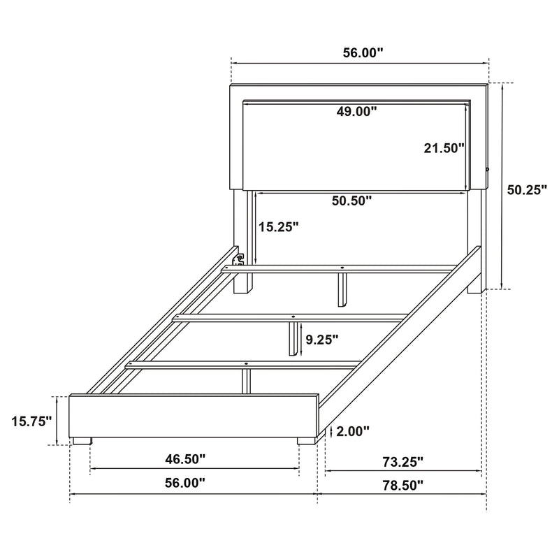 Marceline Wood LED Panel Bed