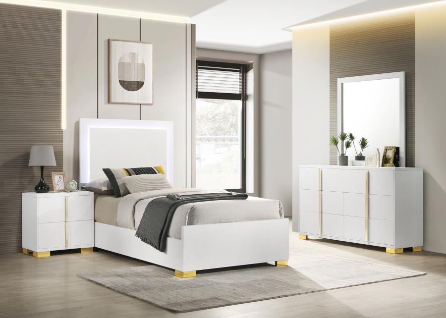 Marceline Bedroom Set White Twin 4-piece