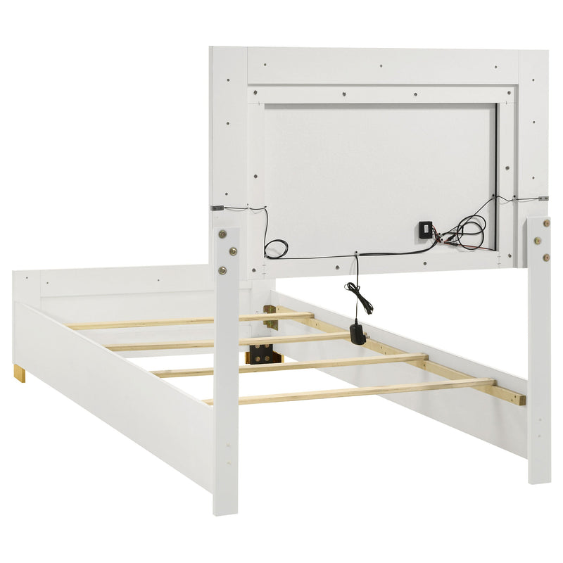 Marceline Wood LED Panel Bed
