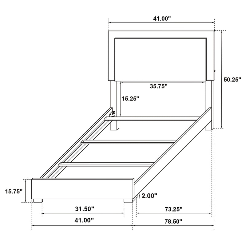 Marceline Wood LED Panel Bed
