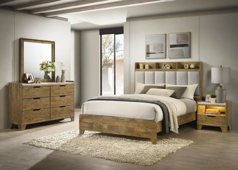 Henderson Bedroom Set Medium Oak Eastern King 4-piece