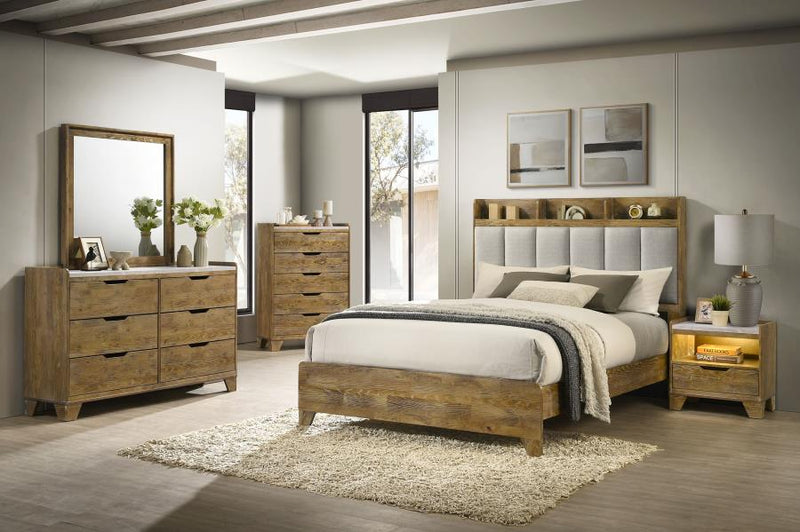 Henderson Bedroom Set Medium Oak Eastern King 5-piece