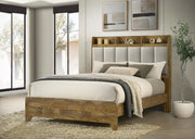 Henderson 57-inch Bookcase Panel Bed Medium Oak Eastern King