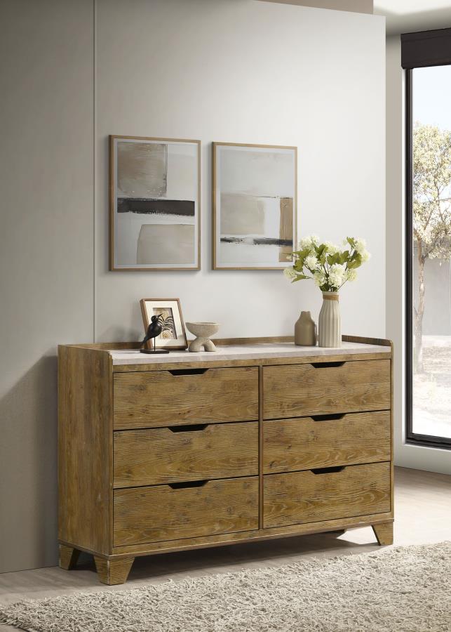 Henderson 6-drawer Bedroom Dresser Cabinet Medium Oak Default Title