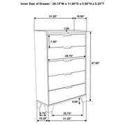Henderson 5-drawer Bedroom Chest of Drawers Medium Oak