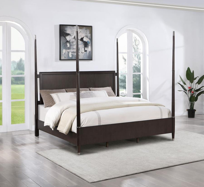 Emberlyn Wood Queen Poster Bed Brown Default Title