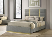 Ines 52-inch Fabric Upholstered Panel Bed Grey Eastern King